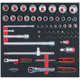 KSTOOLS® - SCS 1/4" + 1/2" Steckschlüssel-Satz, 57-teilig in 2/3 Systemeinlage