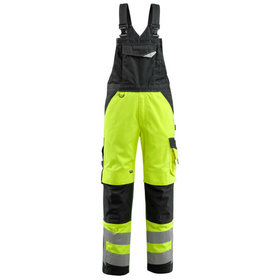 MASCOT® - Newcastle Latzhose mit Knietaschen - SAFE SUPREME - hi-vis Gelb/Schwarz, Gr. 82C56