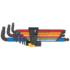 Wera® - 950/9 Hex-Plus Multicolour Imperial 2 Winkelschlüsselsatz, zöllig, BlackLaser, 9-teilig