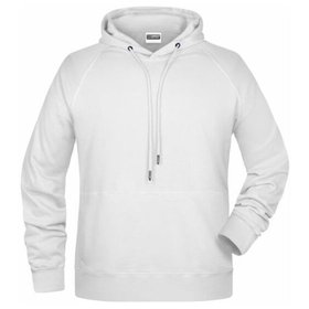 James & Nicholson - Herren Kapuzensweatshirt 8024, weiß, Größe S