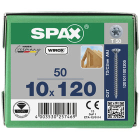 SPAX® - Senkkopf-Holzbauschraube Stahl WIROX CUT-Spitze VG, ø10 x 120mm