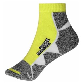 James & Nicholson - Sport Sneaker Socken JN214, hellgelb/weiß, Größe 45-47