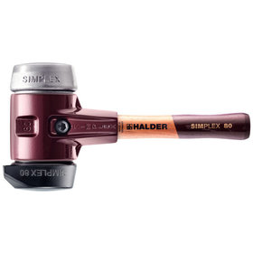 HALDER - SIMPLEX-Schonhammer, Gummikomposition, mit Standfuß / Weichmetall, mit Tempergussgehäuse und hochwertigem extra kurzen Holzstiel  3029.282