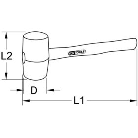 KSTOOLS® - Gummihammer weiss, 500g