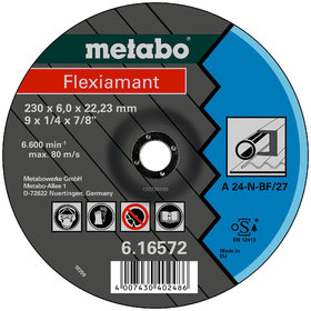 metabo® - Flexiamant 125x6,0x22,23 Stahl, Schruppscheibe, gekröpfte Ausführung (616730000)