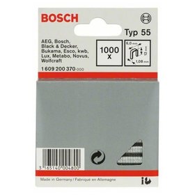 Bosch - Schmalrückenklammer Typ 55, 6 x 1,08 x 12mm, 1000er-Pack (1609200370)