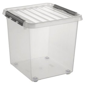 Sunware® - Aufbewahrungsbox Q-line H6163002 38l 40 x 40 x 40cm Rollen transparent