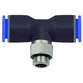 RIEGLER® - T-Steckverschraubung »Blaue Serie«, drehbar, G 1/2" außen Ø 14mm