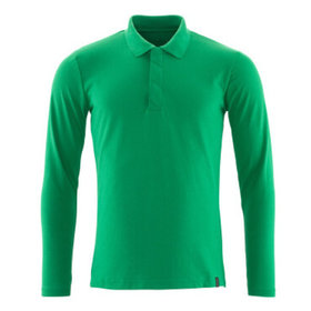 MASCOT® - Polo-Shirt, Langarm CROSSOVER, Grasgrün, Größe M-ONE