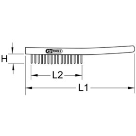 KSTOOLS® - BRONZEplus Handbürste, Zinnbronzedraht, gewellt, 3 Reihen