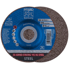 PFERD - CC-GRIND-STRONG Schleifscheibe 115x22,23 mm COARSE Leistungslinie SG STEEL für Stahl