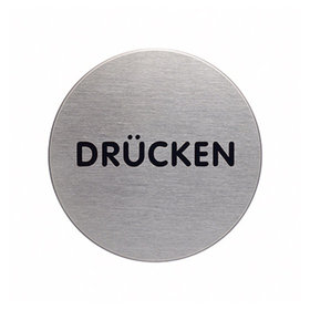 DURABLE - Piktogramm PICTO 490061 DRÜCKEN metallic silber