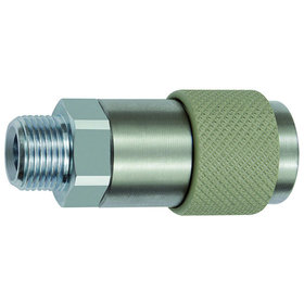 RIEGLER® - Unverwechselbare Dreh-Sicherheitskupplung NW 6, ISO 6150 C, G 3/8" A, grau