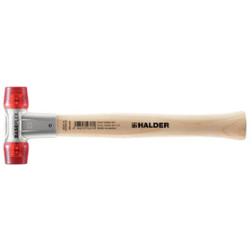 HALDER - BASEPLEX-Schonhammer, Celluloseacetat / celluloseacetat mit Zinkdruckguss-Gehäuse und Holzstiel | D=25 mm | 3906.025