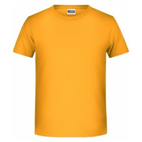 James & Nicholson - Jungen Basic T-Shirt 8008B, gold-gelb, Größe XL