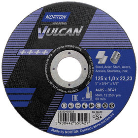 NORTON clipper® - Trennscheibe Vulcan Stahl/Inox gerade 125 x 1,0mm