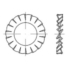 Fächerscheiben außengezahnt, DIN 6798 Federstahl blank Form A 6,4mm