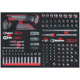 KSTOOLS® - SCS CHROMEplus 1/4" + 3/8" Steckschlüssel-Satz, 144-teilig in 1/1 Systemeinlage