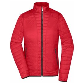 James & Nicholson - Damen Leicht-Steppjacke JN1111, rot/silber, Größe S