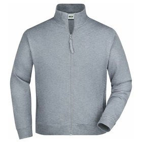 James & Nicholson - Sweatjacke French Terry JN058, grau heather, Größe XXL