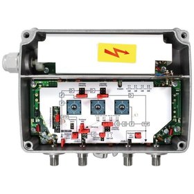 axing® - Hausanschlussverstärker 1Eing 1Ausg 40dB 30dB/Rück F-Conn eingebautes Netzteil