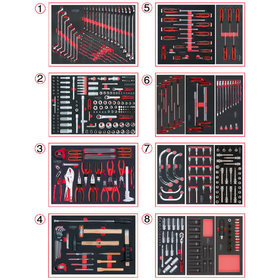 KSTOOLS® - Universal-Systemeinlagen-Satz für 8 Schubladen mit 418 Premium-Werkzeugen