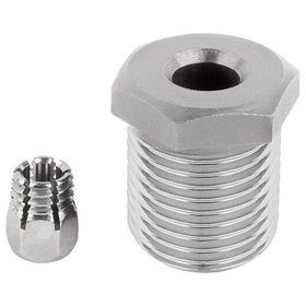 KIPP - POSITIONIERBUCHSE FÜR ZUSTANDSSENSOR, D=4, M10X1, FORM:B MIT GEWINDE UND BUND, EDELSTAHL 1.4034 GEHÄRTET UND