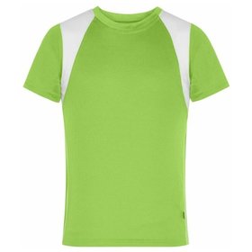 James & Nicholson - Kinder Topcool® T-Shirt JN397K, lime-grün/weiß, Größe L