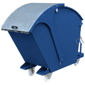 Eichinger® - Kippbehälter mit Runddeckel, 1000 kg, 750 Liter, enzianblau