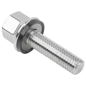 KIPP - SCHRAUBE M. DICHT + UNTERLAGSCHEIBE M05X10, FORM:A OHNE SCHAFT, EDELSTAHL 1.4404 POLIERT, HYGIENIC USIT®, KOMP:70