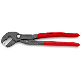 KNIPEX® - Schlauchschellenzange für Click-Schellen grau atramentiert, mit rutschhemmendem Kunststoff überzogen 250 mm 8551250C