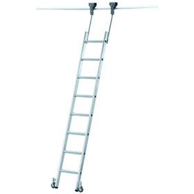 ZARGES - Regalleiter 6 Sprossen, fahrbarer Leiterkopf, Einhängehöhe 2260mm