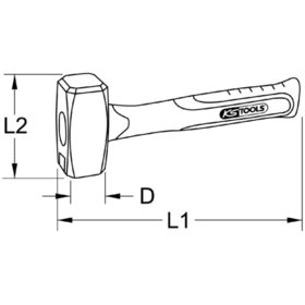 KSTOOLS® - EDELSTAHL Fäustel mit Fiberglasstiel, 450g