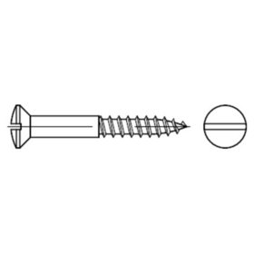 Linsensenk-Holzschrauben mit Schlitz DIN 95 Messing brüniert ø3 x 16mm