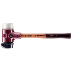 HALDER - SIMPLEX-Schonhammer, Gummikomposition, mit Standfuß / Superplastik, mit Tempergussgehäuse und hochwertigem Holzstiel | D=60 mm | 3027.260