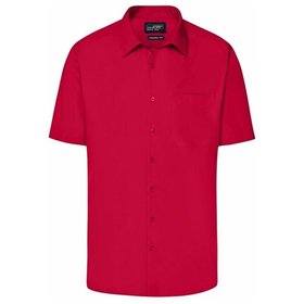 James & Nicholson - Herren Kurzarm Hemd Easy-Care JN644, rot, Größe XL