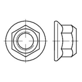 6-kant-muttern Flansch-nichtmetal. Einsatz, EN 1664 Stahl 8 galv. verzinkt M5