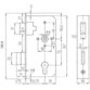 BEVER - Schloss 400 P4, mit Falle und Riegel, PZ,D55,E72,VK8, 33 kantig, 179mm, Stahl vz