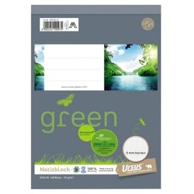 Ursus® - Schreibblock Ursus Green 03654820 DIN A5 kar. 70g 48 Blatt