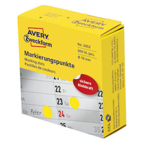 AVERY™ Zweckform - 3852 Markierungspunkte, 10mm, 1 Pack/800 Etiketten, gelb