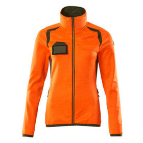 MASCOT® - Fleecepullover mit Reißverschluss - ACCELERATE SAFE - hi-vis Orange/Moosgrün, Gr. L