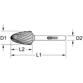 KSTOOLS® - Frässtift Rund-Kegelform lang