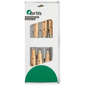 FORTIS - Schraubendreher-Satz Holzheft 6-teilig für Schlitz/PH