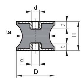 elko - Gummi-Puffer, tailliert, Typ C, M4, 10 x 10mm