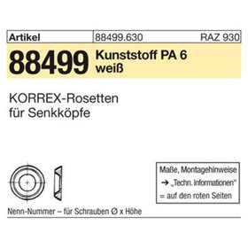 ART 88499 KORREX-Rosetten Kunststoff weiß Typ 803 S