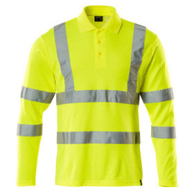 MASCOT® - Polo-Shirt, Langarm SAFE CLASSIC, hi-vis Gelb, Größe XL