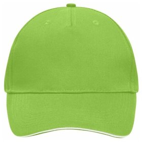 James & Nicholson - 5 Panel Cap mit Sandwich MB6526, lime-grün/weiß, Einheitsgröße