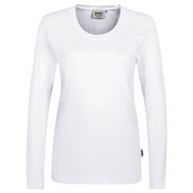 HAKRO - Damen Longsleeve Classic 178, weiß, Größe S