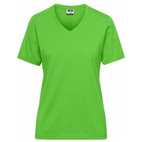 James & Nicholson - Damen BIO Workwear T-Shirt JN1807, lime-grün, Größe XS