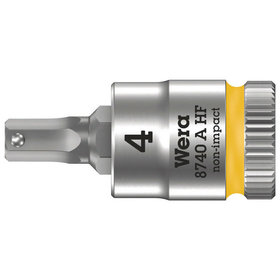 Wera® - 8740 A HF Zyklop Bitnuss 1/4", Haltefunktion für Innensechskant, 4 x 28mm